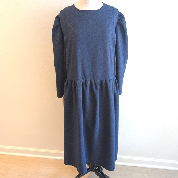 Handmade Mennonite Amish modest, tie back, zip mid calf dress. 1X. See Msrmts - Picture 1 of 13